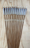 50-55# Eagle tapered arrows, Sitka Spruce, Brown stain with white cresting