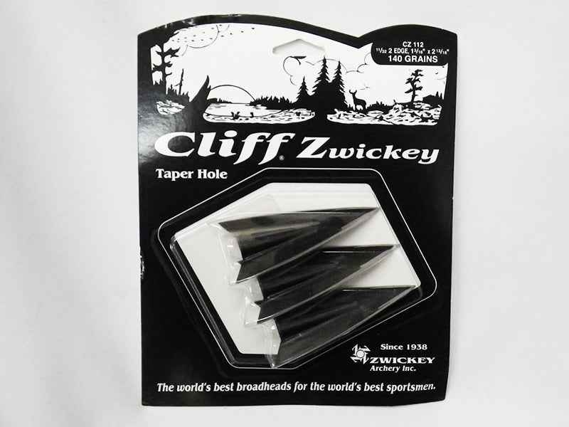 Zwickey Broadheads, Cliff Zwickey (2 blade, glueon) pack of three