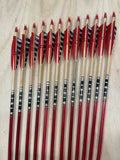 50-55# Eagle tapered arrows,Chundo, red stain with black,silver and gold cresting