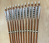 50-55# Eagle tapered arrows, Sitka Spruce, Brown stain with white cresting