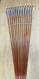 50-55# Eagle tapered arrows, Sitka Spruce, Brown stain with white cresting