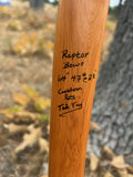 Pacific Yew takedown longbow, with rawhide back and Elk antler tips.