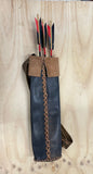 Leather back quiver , very fine ,lightly used.